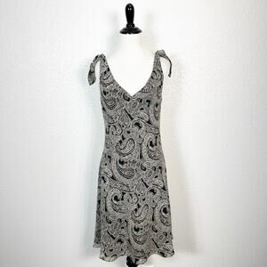 Ann Taylor 90s Y2K Vintage Chiffon Mini Slip Dress Paisley Fairy Grunge Size 10
